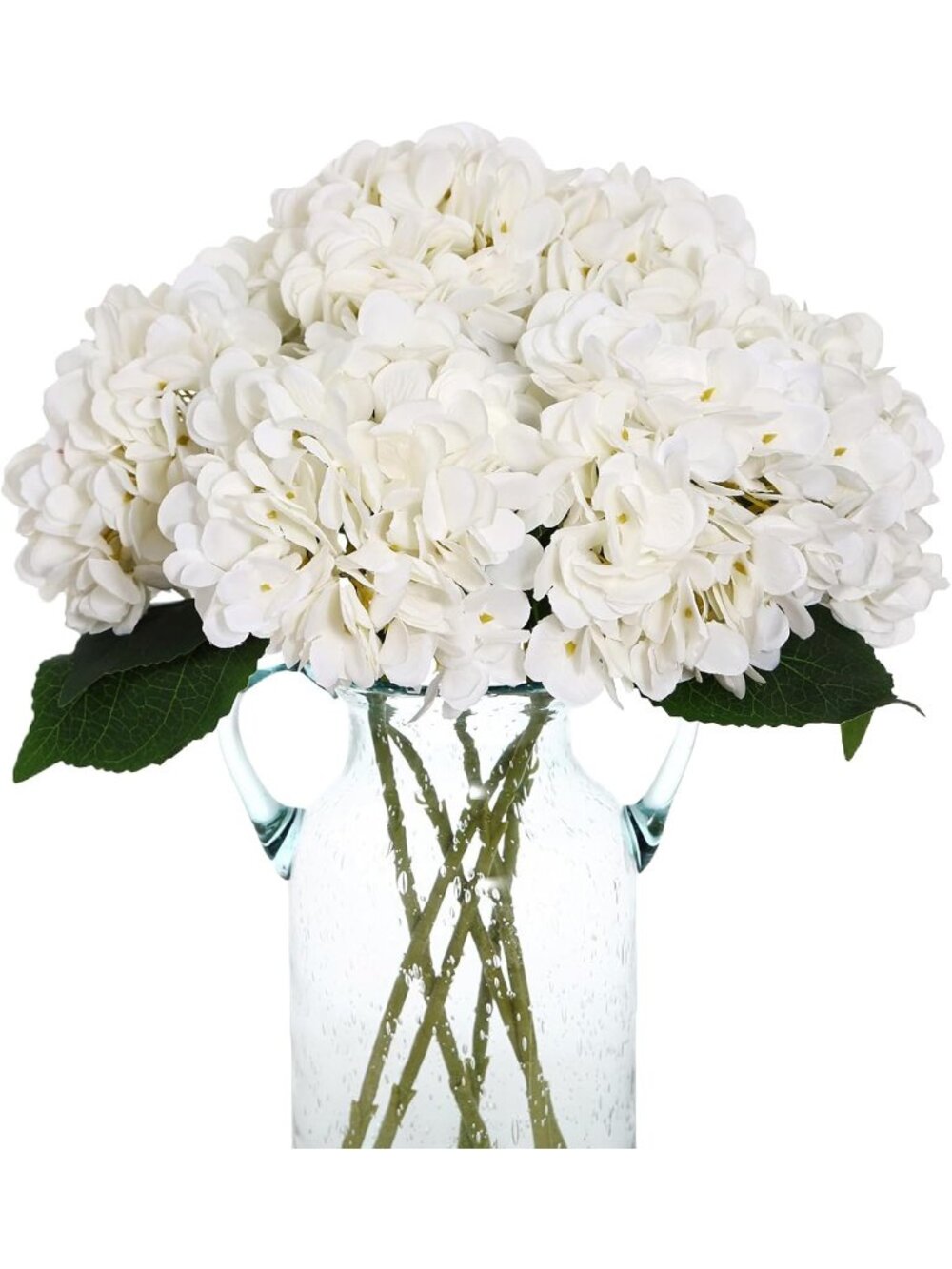 New Cabin 6pcs White Hydrangea Artificial Flowers Silk Fake Flowers